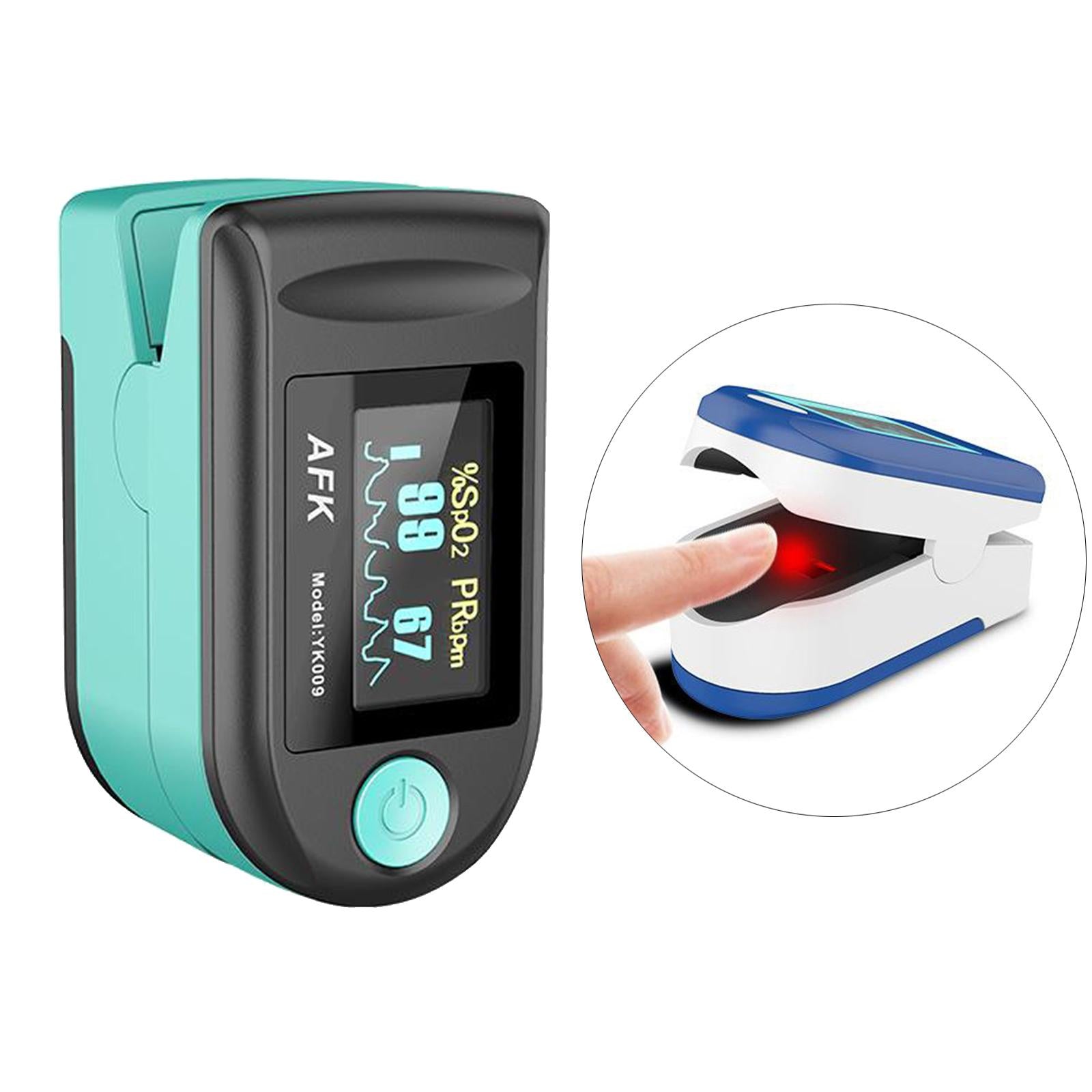 Portable Digital Blood Oxygen Saturation Monitor Display for Sports Aviation green