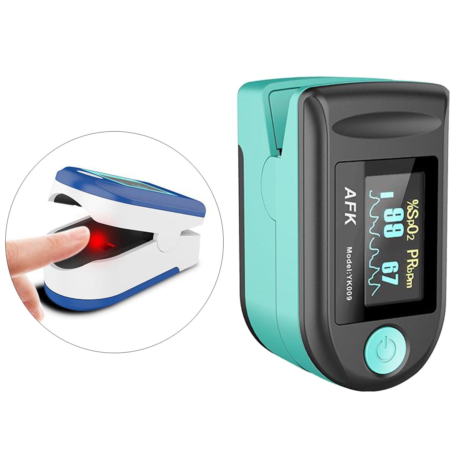 Portable Digital Blood Oxygen Saturation Monitor Display for Sports Aviation green