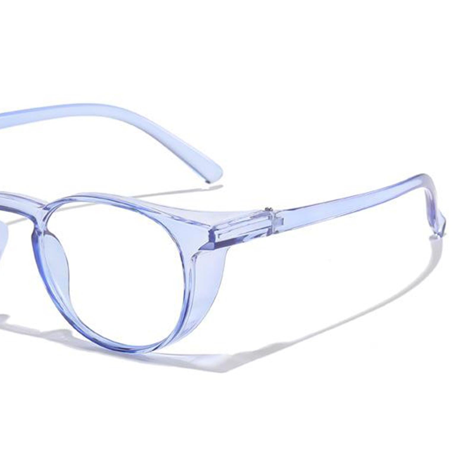 Safety Glasses with Clear Anti Fog Wrap-Around HD Lenses Workplaces blue