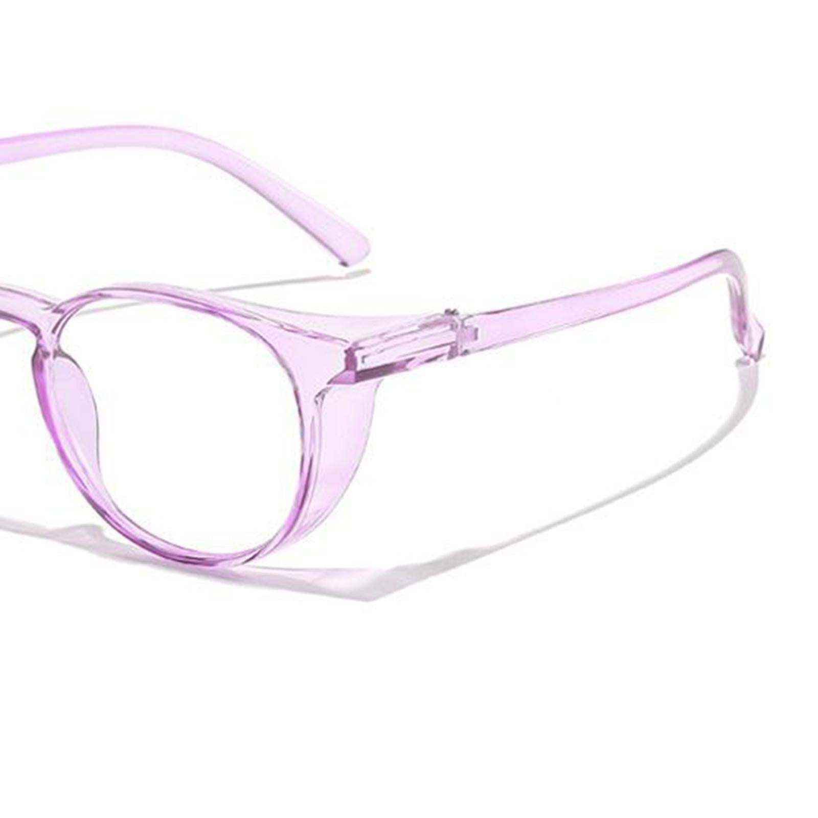 Safety Glasses with Clear Anti Fog Wrap-Around HD Lenses Workplaces purple