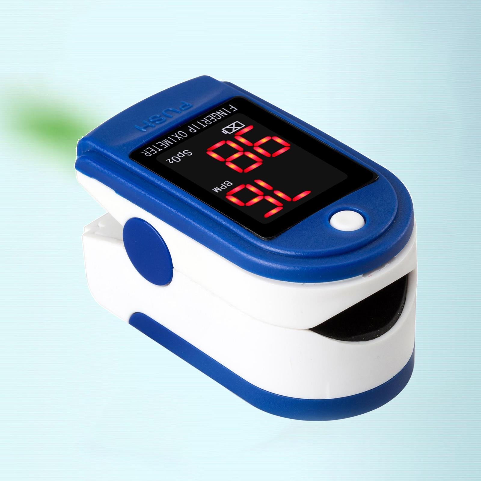 Compact Finger Pulse Oximeter 30-250BPM & LCD Display O2 Saturation Monitor