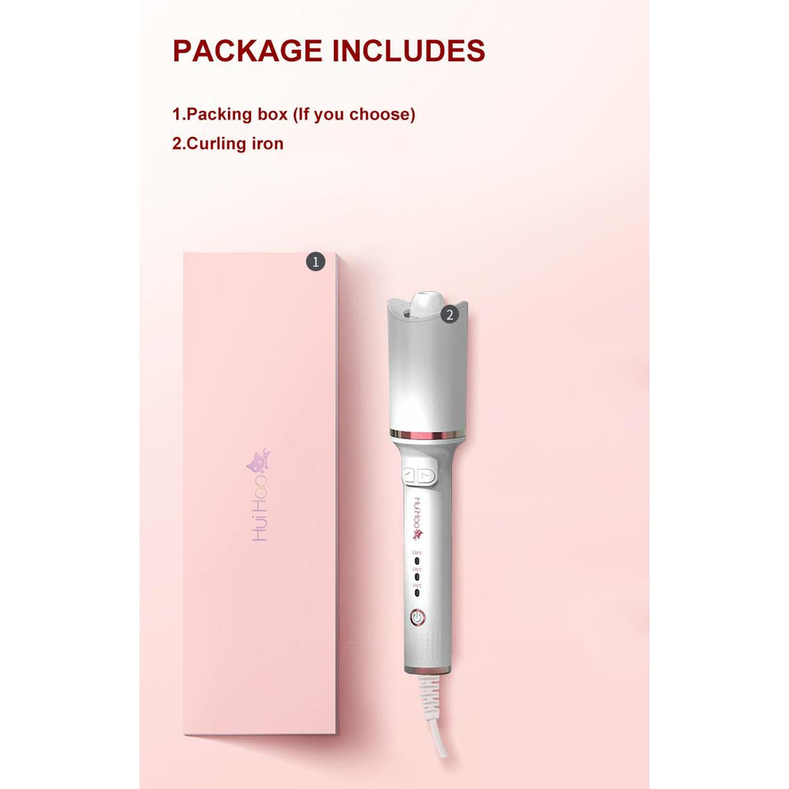 Automatic Hair Curler Auto Rotating Curling Iron for Salon Home EU White