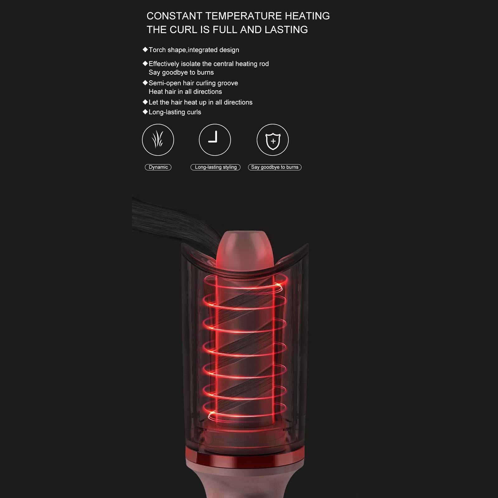 Automatic Hair Curler Auto Rotating Curling Iron for Salon Home EU White