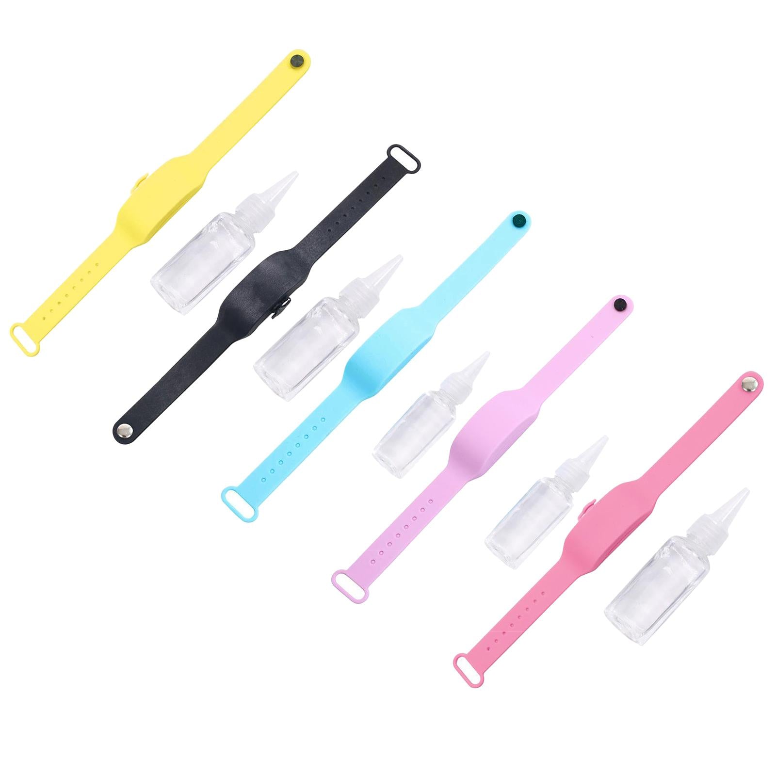 Portable Soap Bracelet Hand Sanitizer Dispenser Band Squeeze Bottles Black