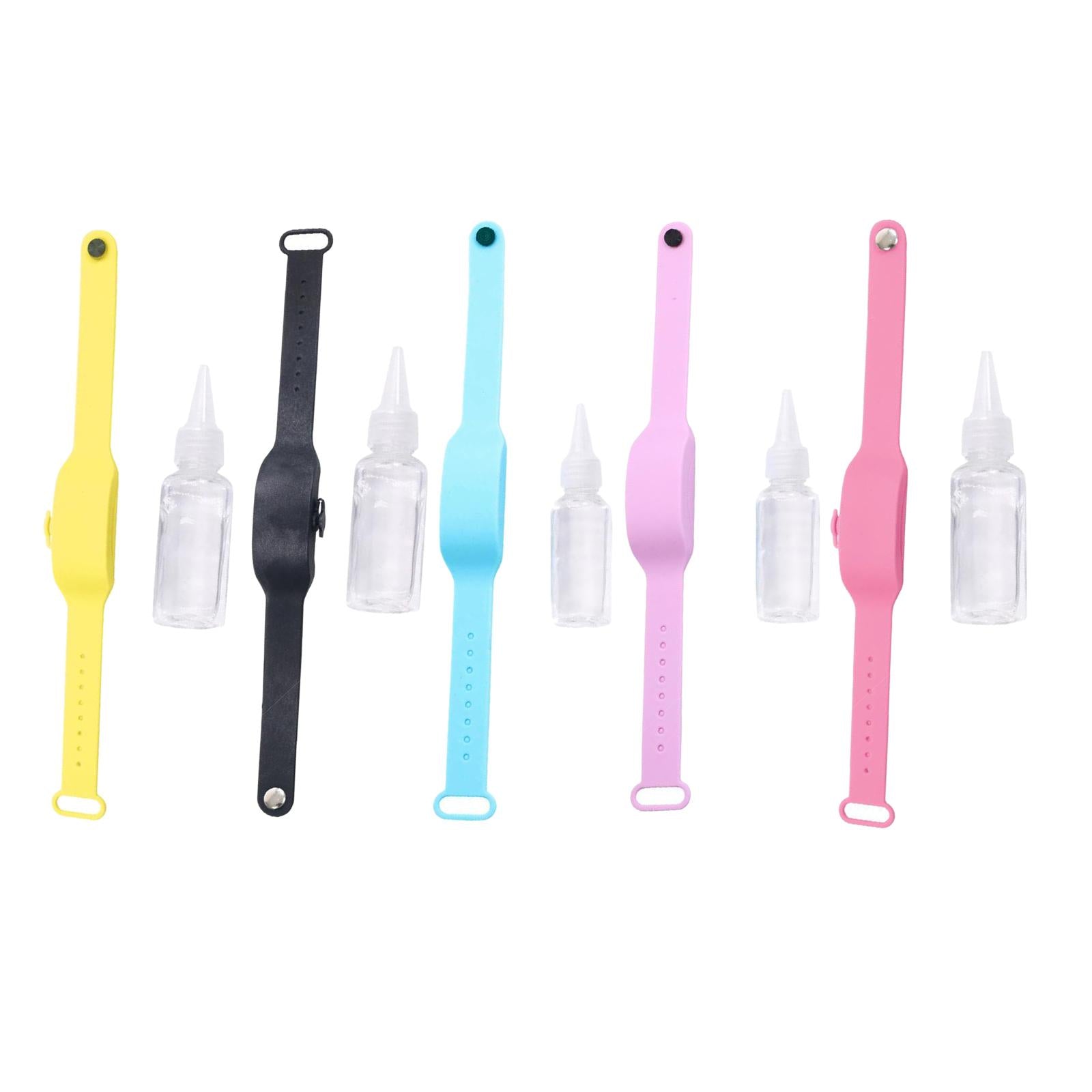 Portable Soap Bracelet Hand Sanitizer Dispenser Band Squeeze Bottles Black