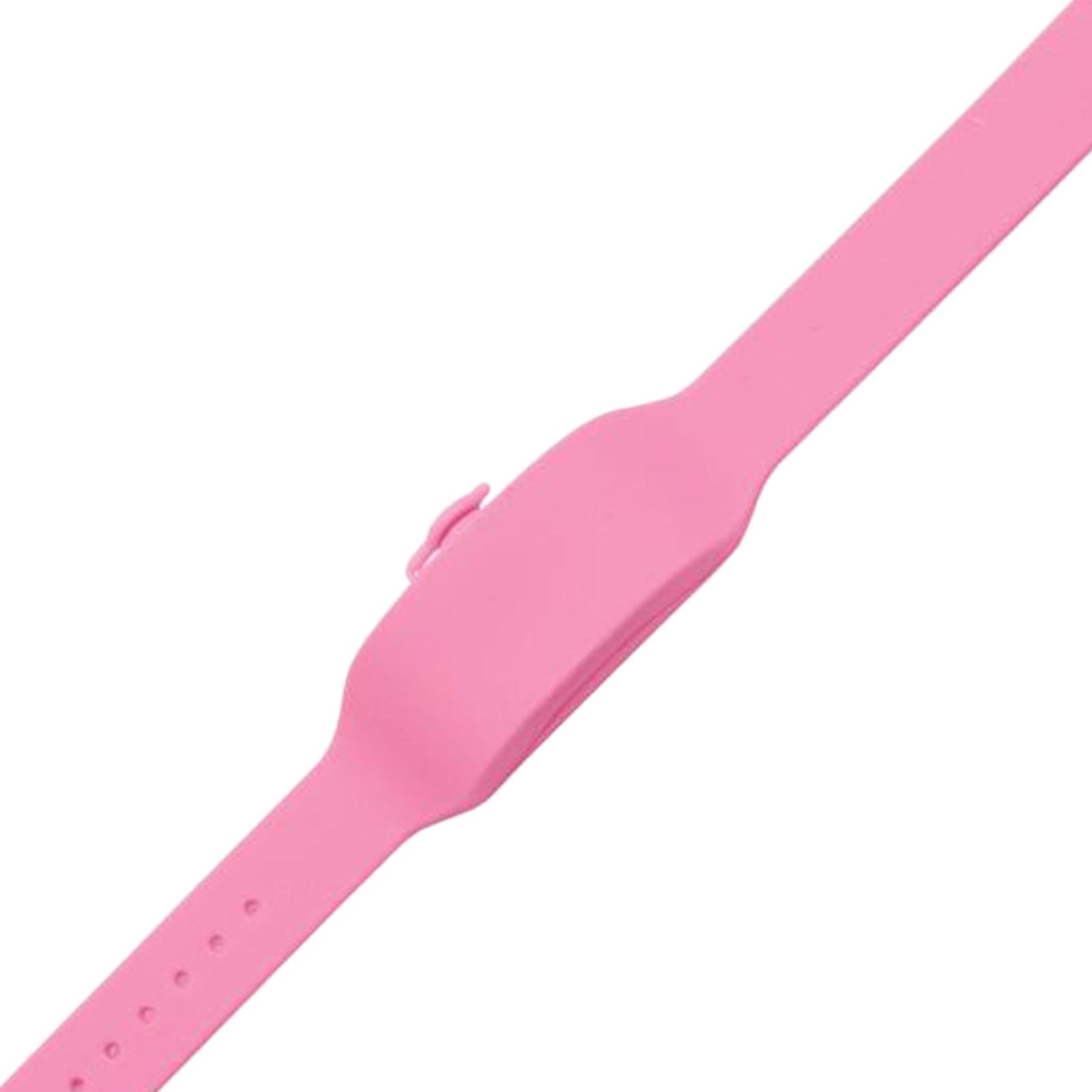 Portable Soap Bracelet Hand Sanitizer Dispenser Band Squeeze Bottles Pink