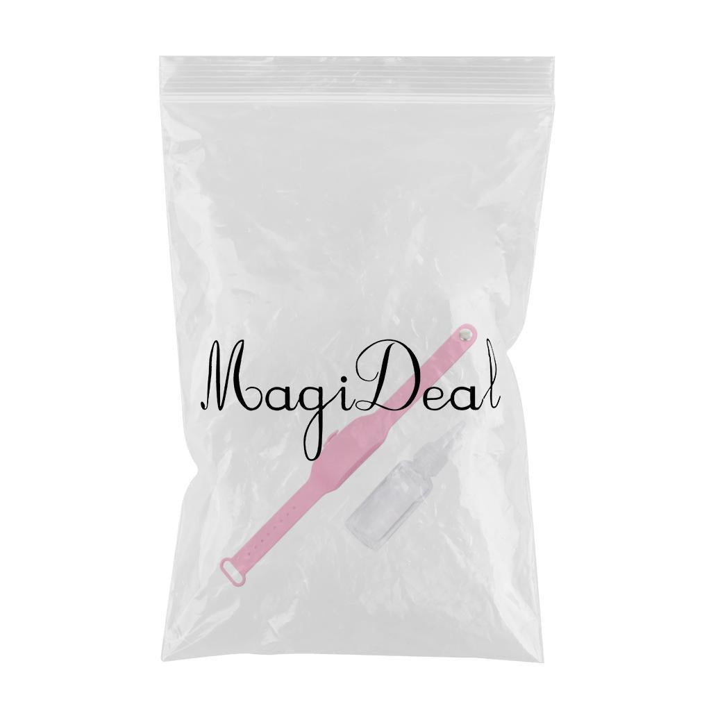 Portable Soap Bracelet Hand Sanitizer Dispenser Band Squeeze Bottles Pink