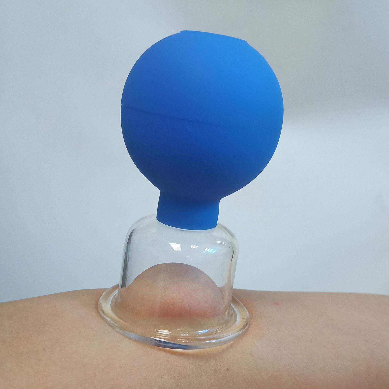 4 Pieces Safety Vacuum Cupping for Massage Body Face Leg Back Face Arm Back blue