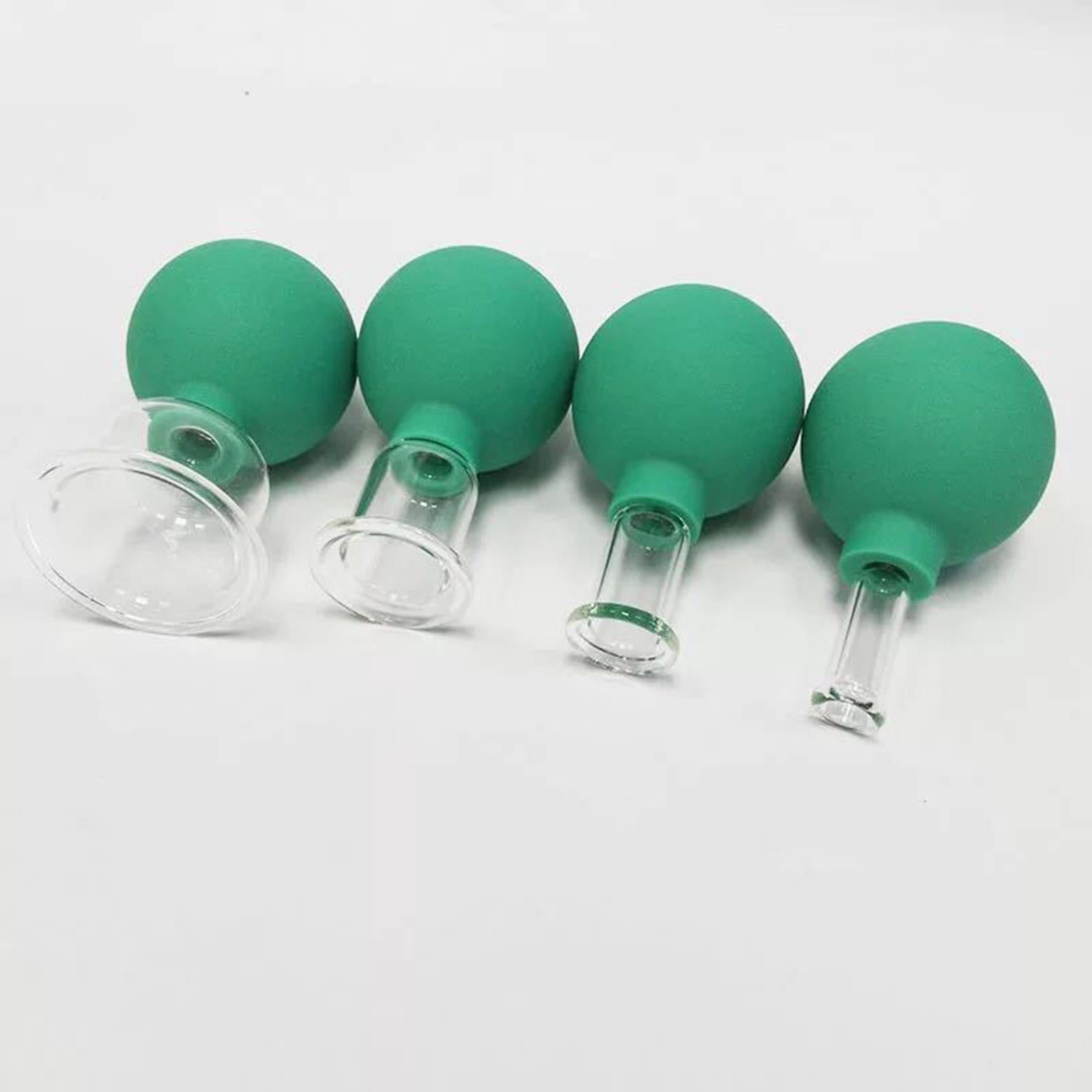 4 Pieces Safety Vacuum Cupping for Massage Body Face Leg Back Face Arm Back green