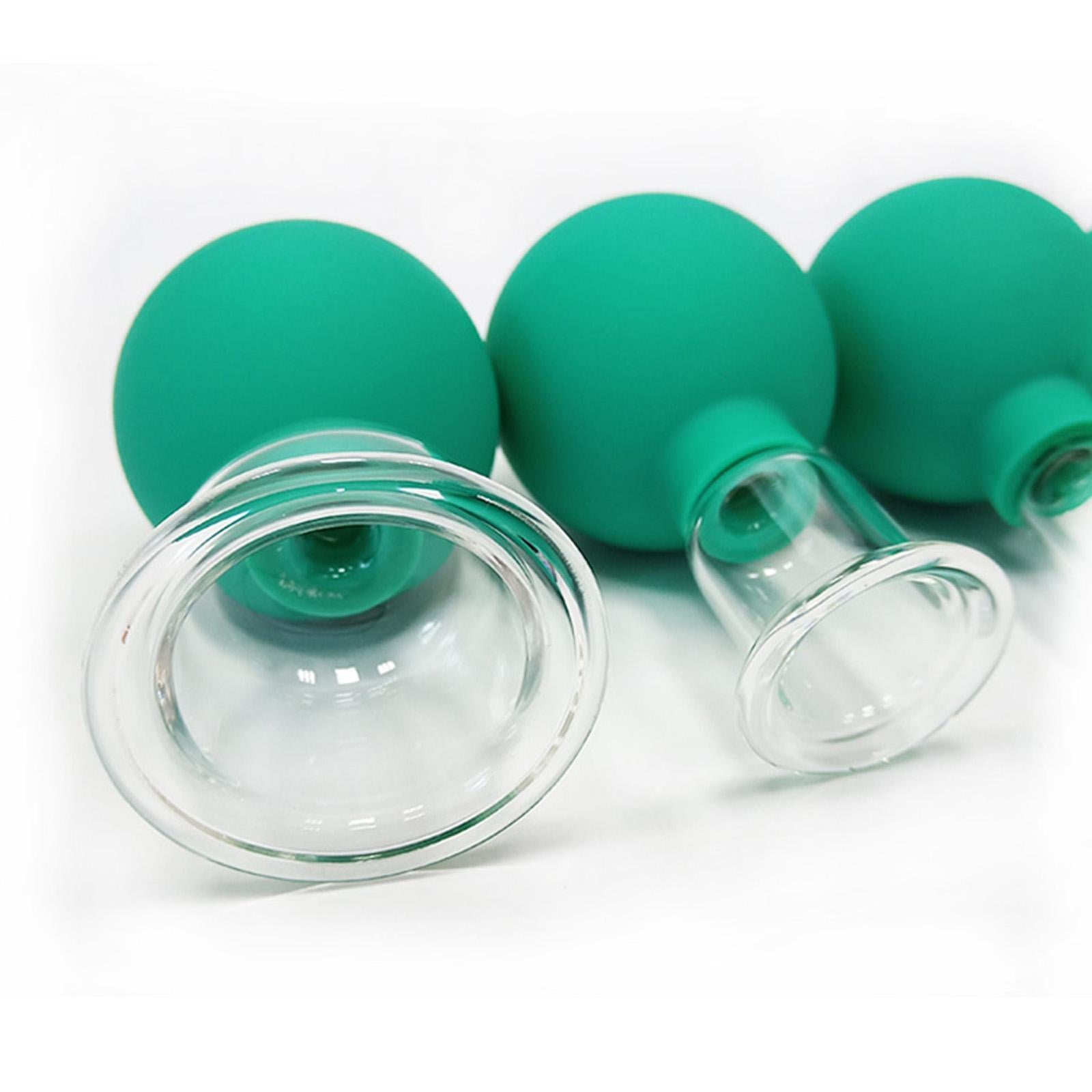 4 Pieces Safety Vacuum Cupping for Massage Body Face Leg Back Face Arm Back green