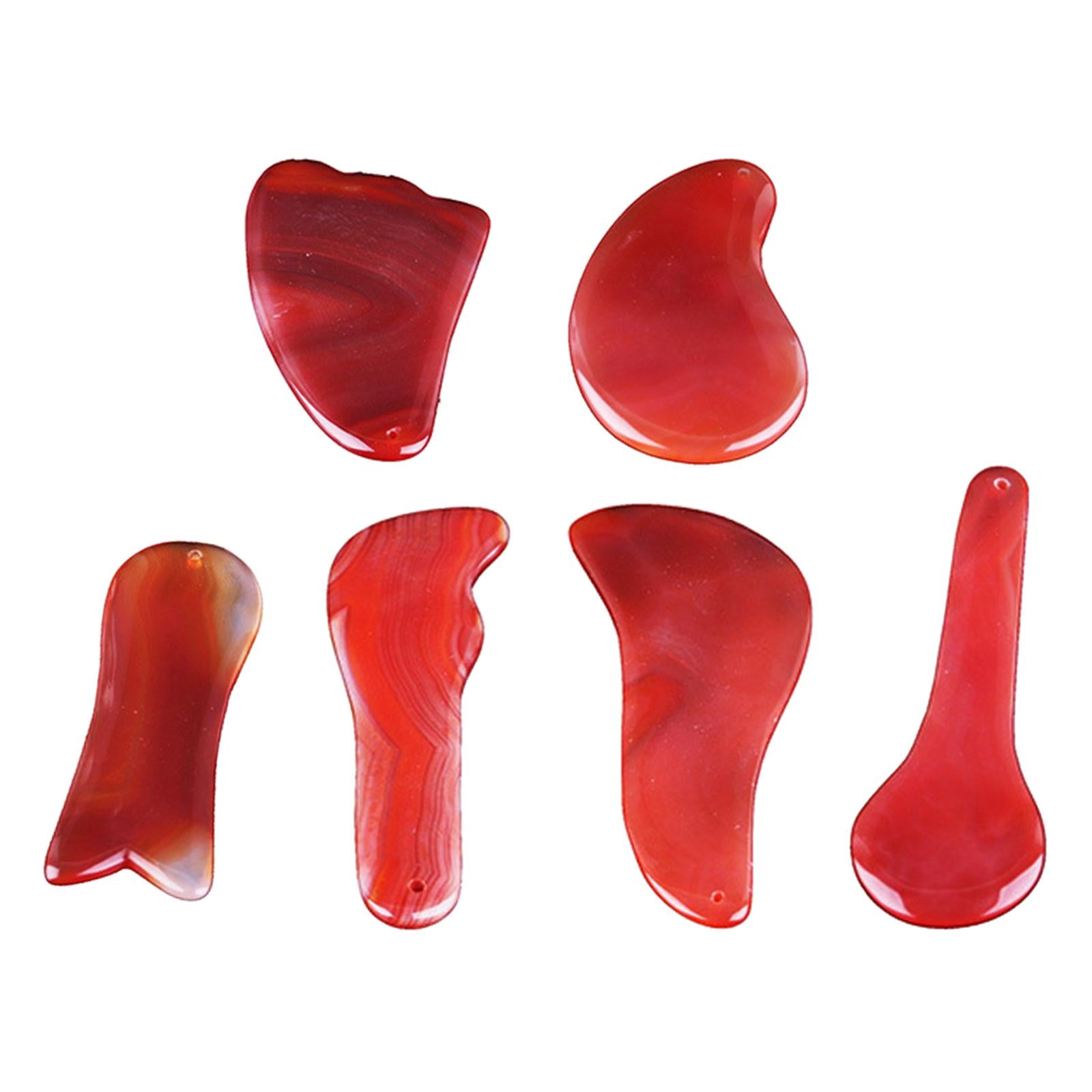 Red Jade Roller Gua Sha Scraping Massage Face Facial Tool Shape 01