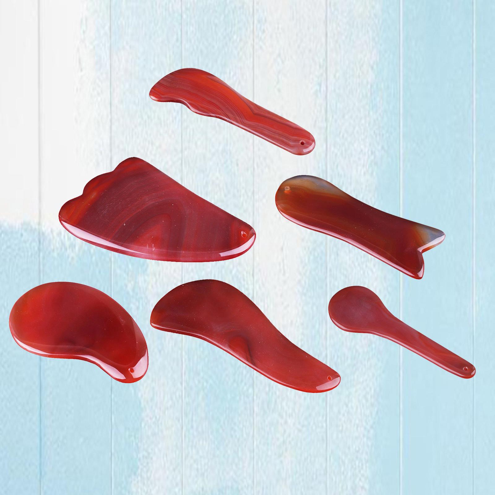 Red Jade Roller Gua Sha Scraping Massage Face Facial Tool Shape 01