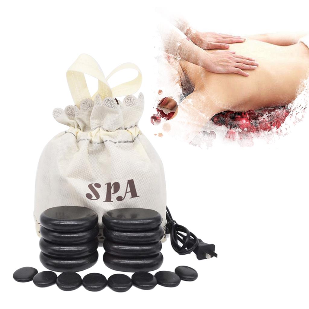 Electric Heating Bag Massage Stone Rocks Kit For Hot Energy Lava Spa Stone