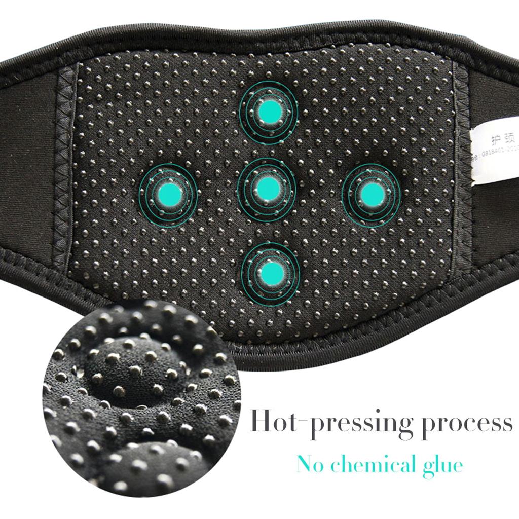 Tourmaline Magnetic Self-Heating Neck Heat Band Pad Brace Support Light Grey