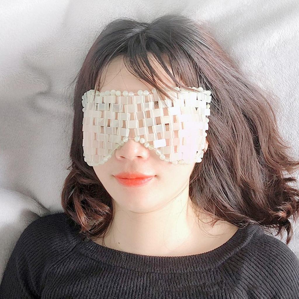 Cooling Jade Sleep Mask Eye Mask for Relaxation Dark Circles Remove wrinkles big close-line style