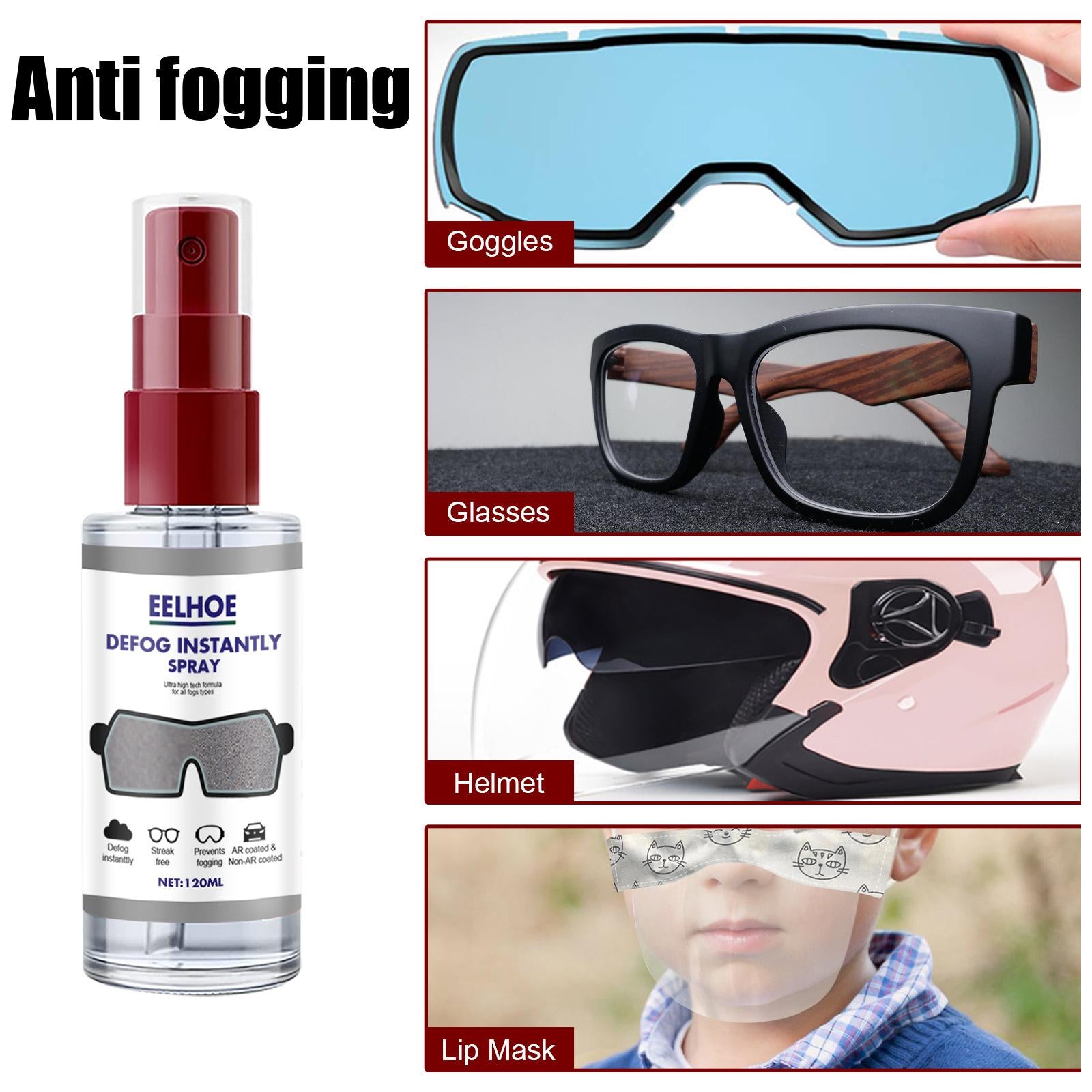 Anti Fog Spray Masks Lens Defogger for Eyeglasses Goggles Windows 120ml