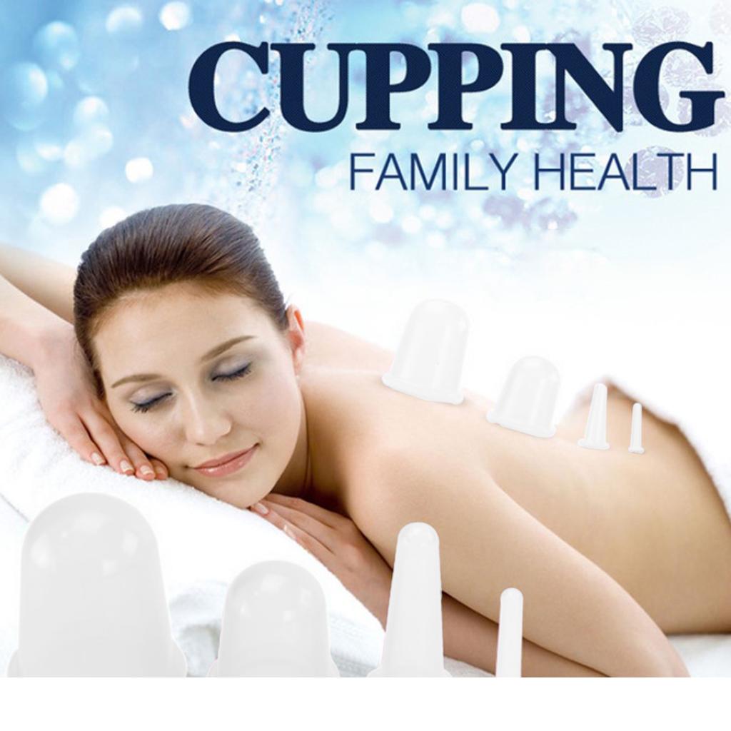 Massage Roller Cupping Cups Home Eye Chest Leg Message w/ Storage Bag Clear