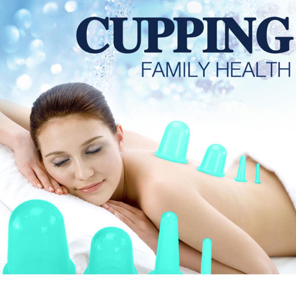 Massage Roller Cupping Cups Home Eye Chest Leg Message w/ Storage Bag Green