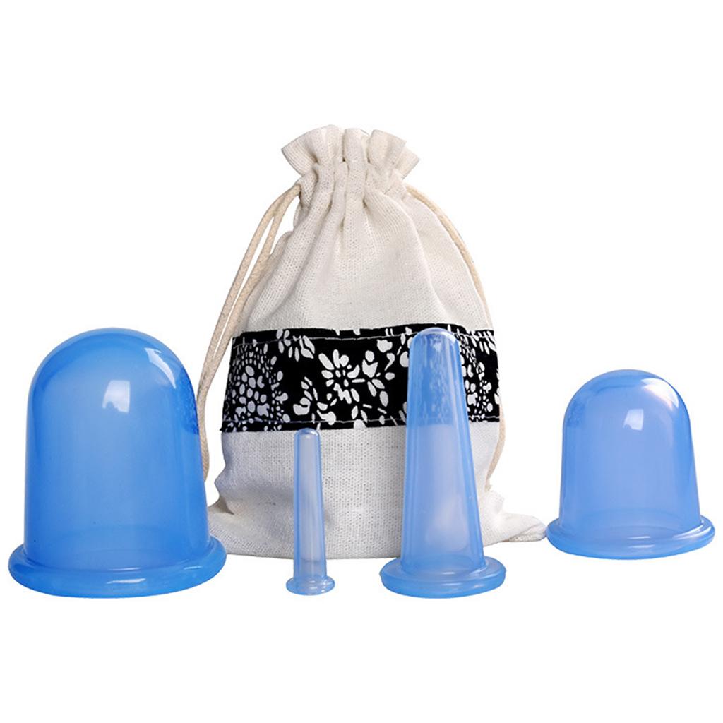 Massage Roller Cupping Cups Home Eye Chest Leg Message w/ Storage Bag Blue
