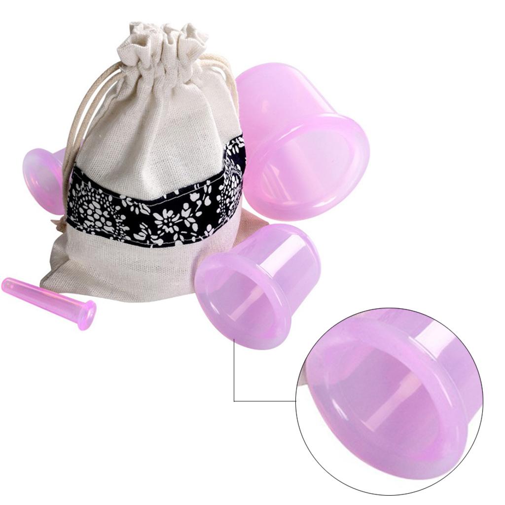 Massage Roller Cupping Cups Home Eye Chest Leg Message w/ Storage Bag Purple