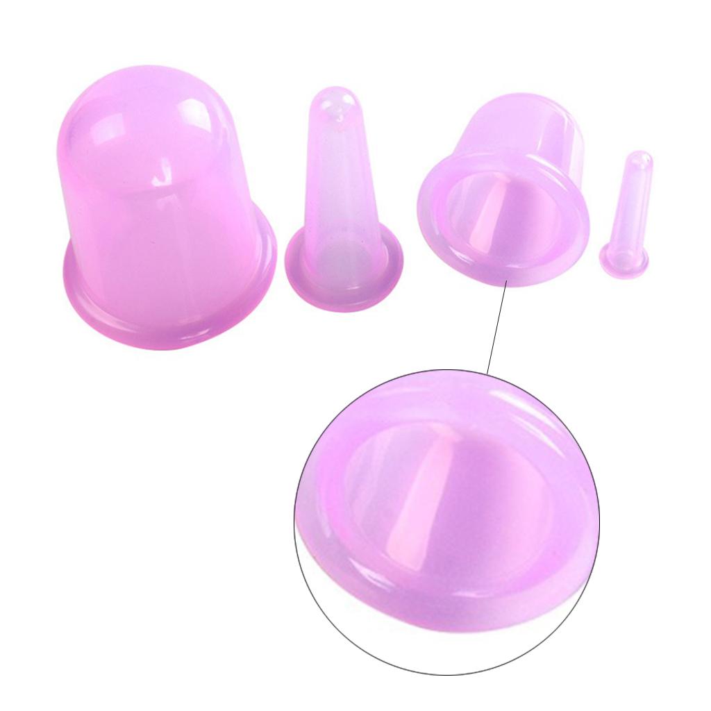 5pcs/Set Massage Roller Cupping Cups Eye Back Leg Full Body Message Purple