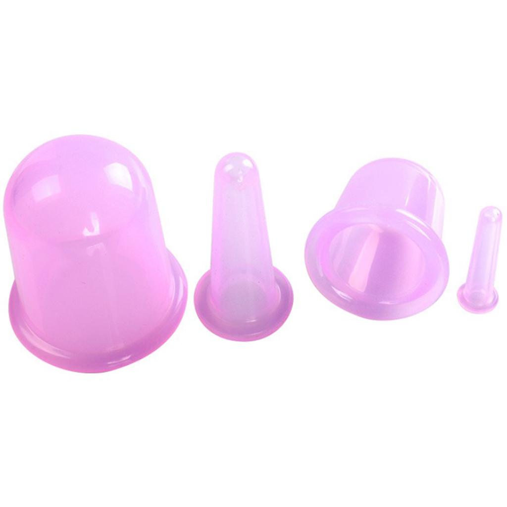 5pcs/Set Massage Roller Cupping Cups Eye Back Leg Full Body Message Purple