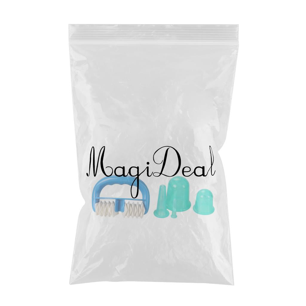 5pcs/Set Massage Roller Cupping Cups Eye Back Leg Full Body Message Green