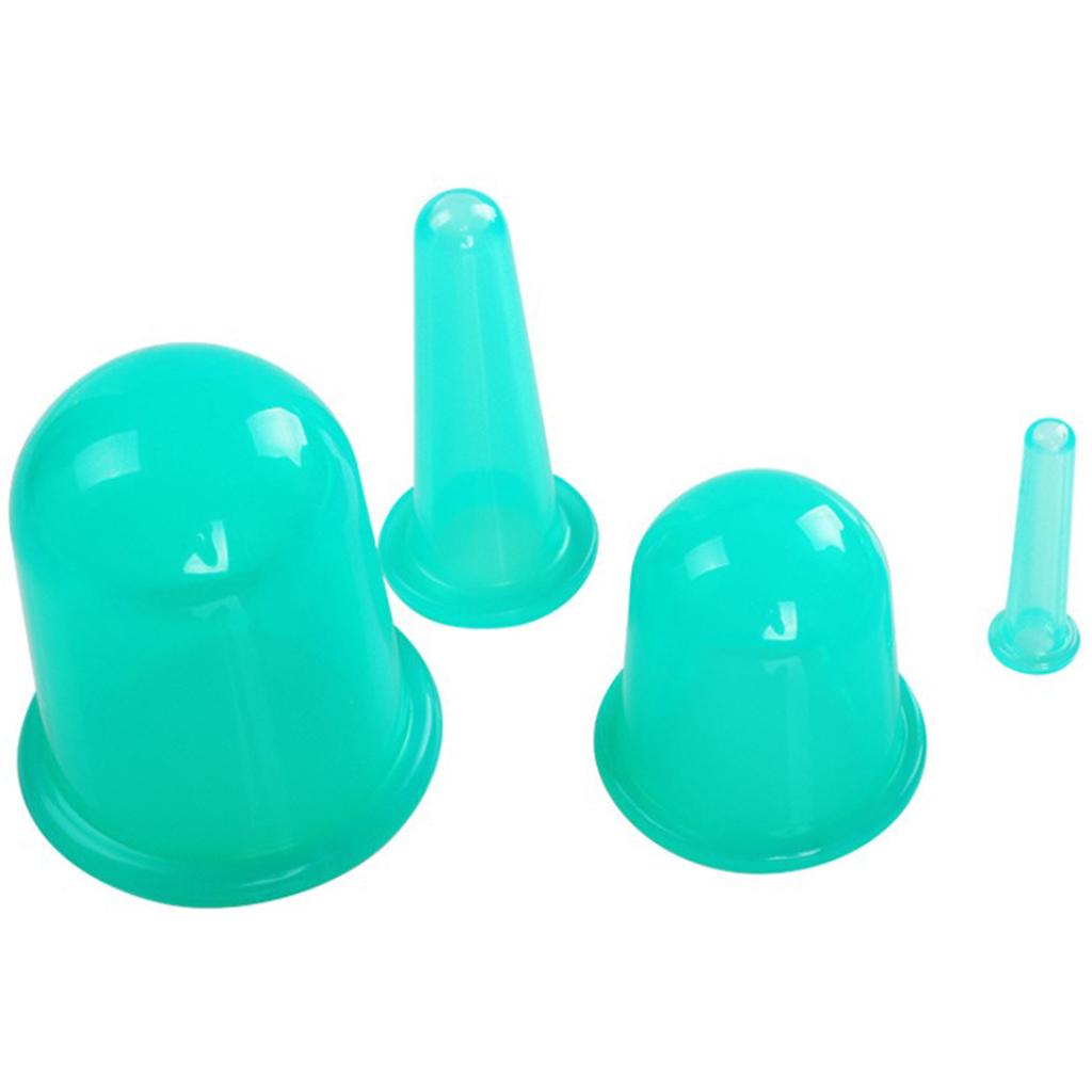 5pcs/Set Massage Roller Cupping Cups Eye Back Leg Full Body Message Green