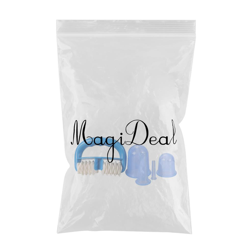 5pcs/Set Massage Roller Cupping Cups Eye Back Leg Full Body Message Blue