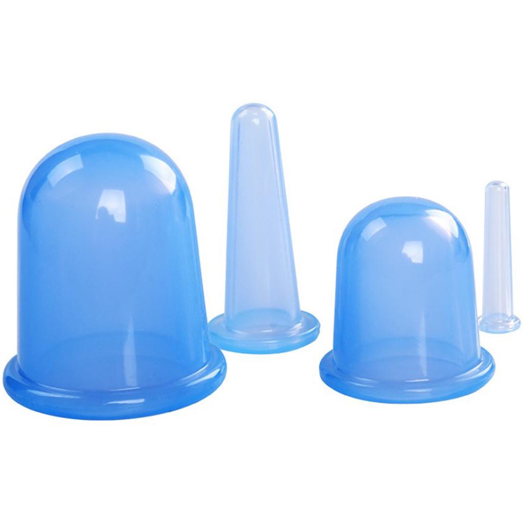 5pcs/Set Massage Roller Cupping Cups Eye Back Leg Full Body Message Blue