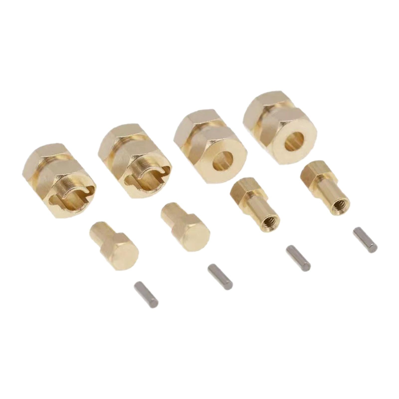 4Pcs Brass Extended 7mm Hex Wheel Hubs Extension Adaptor for AXIAL SCX24