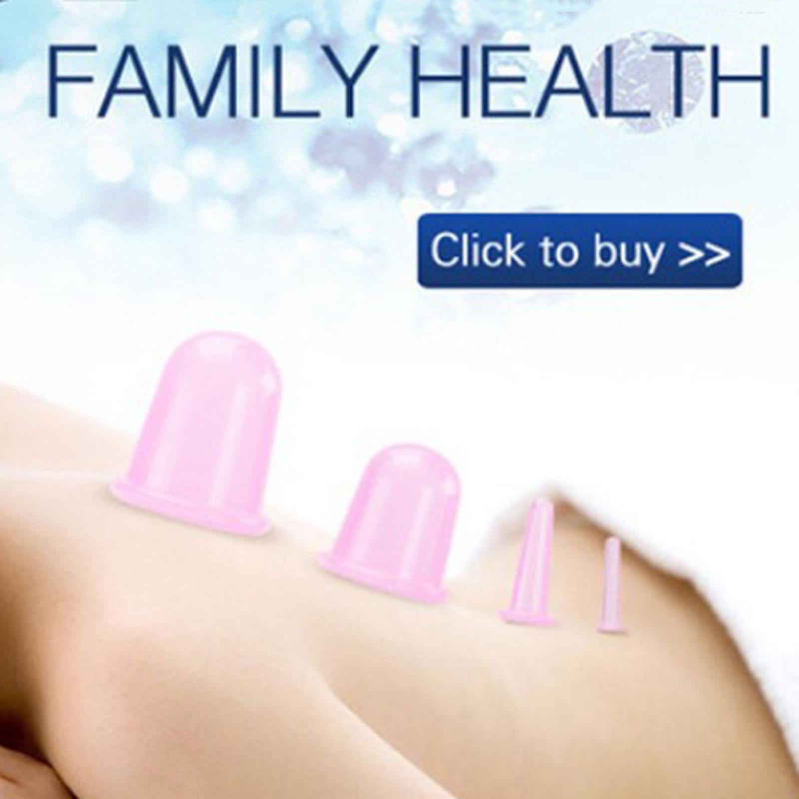Silicone Cupping Cups Salon Home Eye Back Leg Message &Storage Bag Clear