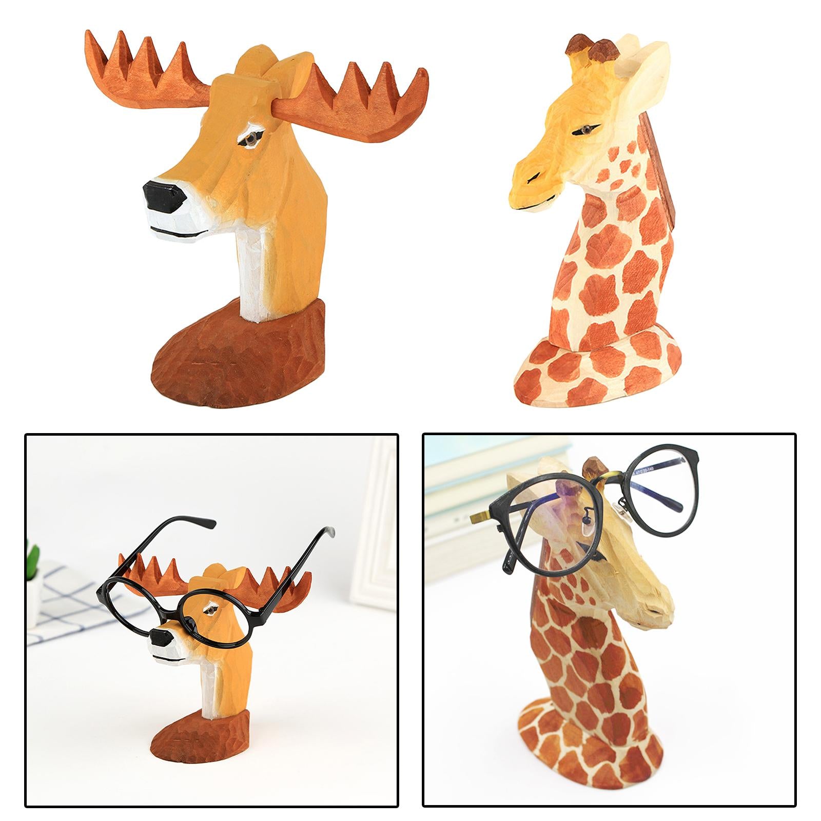 Wooden Handmade Spectacle Eyeglass Holder Animal Display Rack Giraffe