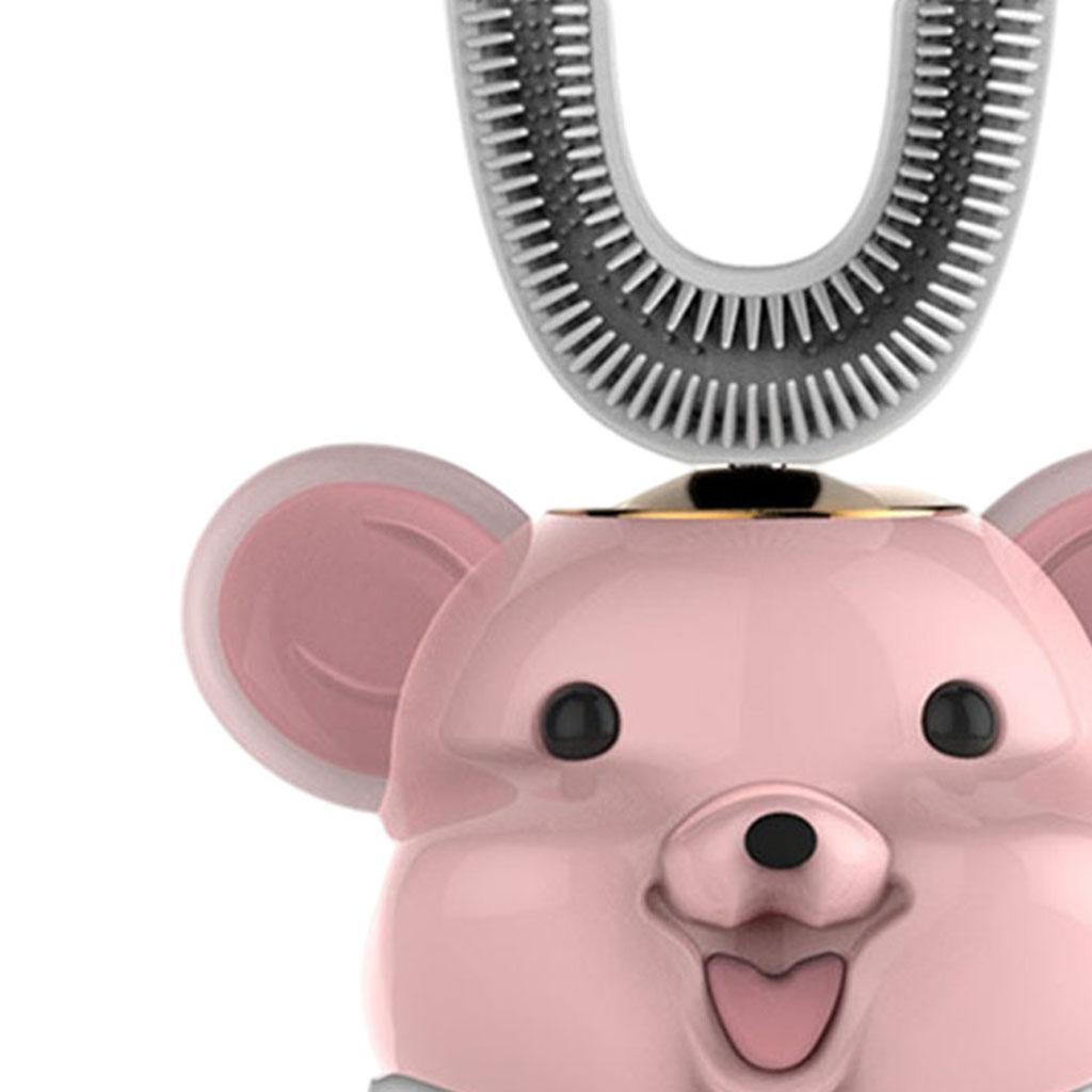 Children Electric Toothbrush Smart Auto Sonic U-Shaped Kids Toothbrush Pink 6-14