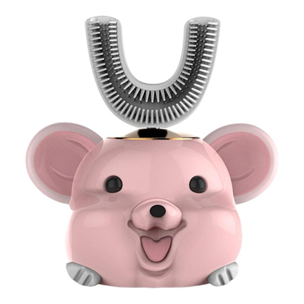 Children Electric Toothbrush Smart Auto Sonic U-Shaped Kids Toothbrush Pink 6-14