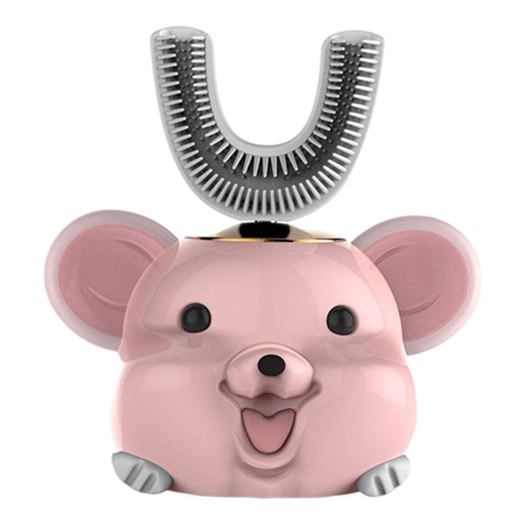 Children Electric Toothbrush Smart Auto Sonic U-Shaped Kids Toothbrush Pink 6-14