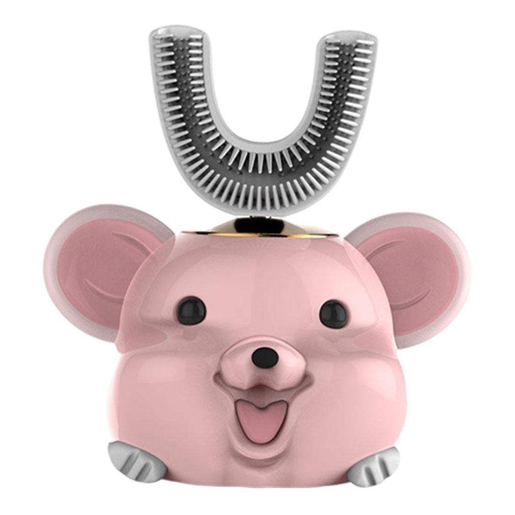 Children Electric Toothbrush Smart Auto Sonic U-Shaped Kids Toothbrush Pink 6-14