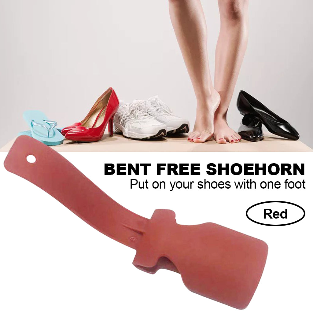 Shoehorn Helper PP No Bending Multicolors for Elderly Kids Disabled Red