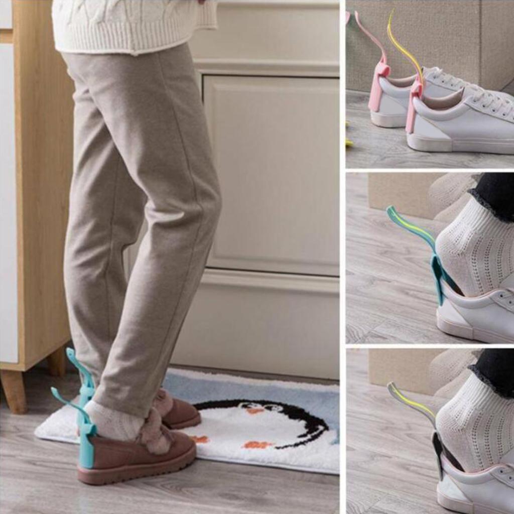 Shoehorn Helper PP No Bending Multicolors for Elderly Kids Disabled Blue