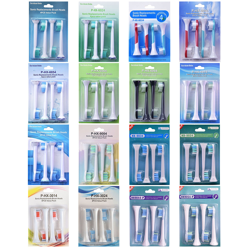 Replacement Toothbrush Heads Pack of 4 for Phillips Sonicare HX6014