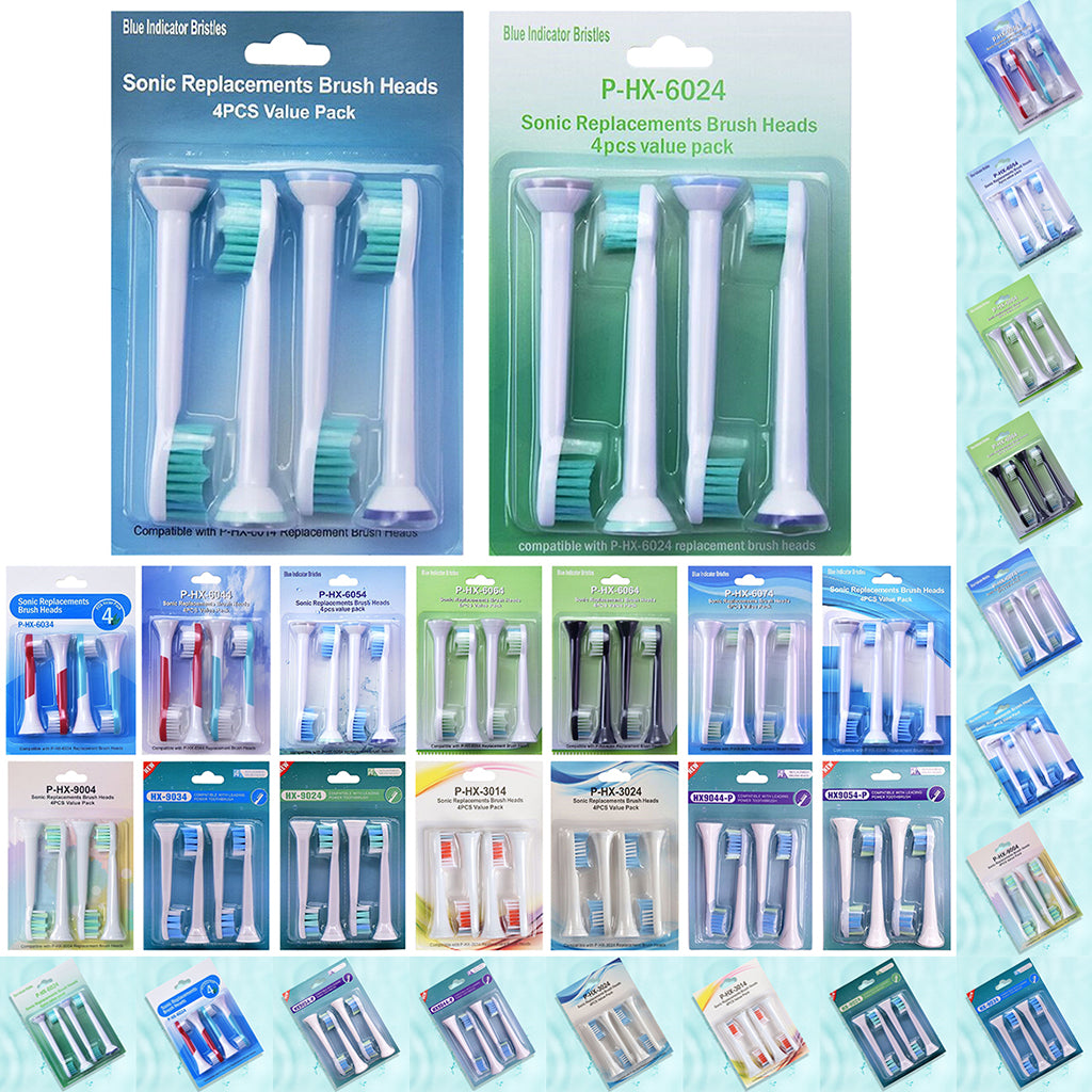 Replacement Toothbrush Heads Pack of 4 for Phillips Sonicare HX6014