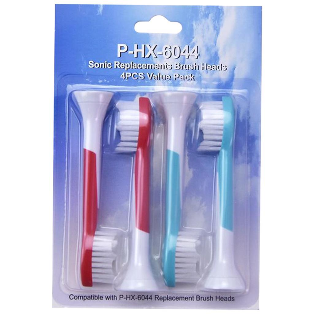 Replacement Toothbrush Heads Pack of 4 for Phillips Sonicare HX6044