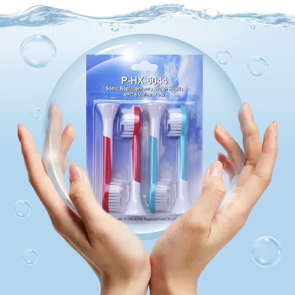 Replacement Toothbrush Heads Pack of 4 for Phillips Sonicare HX6044
