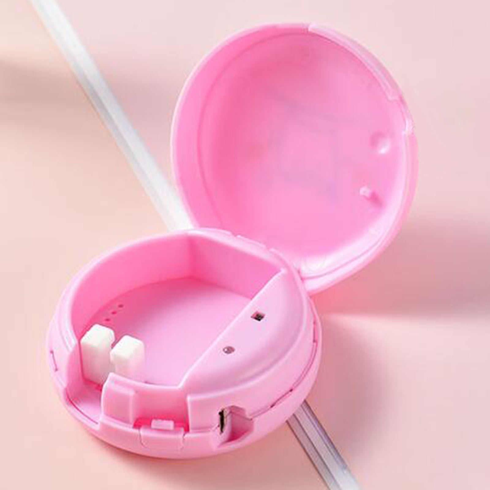 UVC Toothbrush Sterilizer Case Kills Germs Mini for Home and Travel Pink