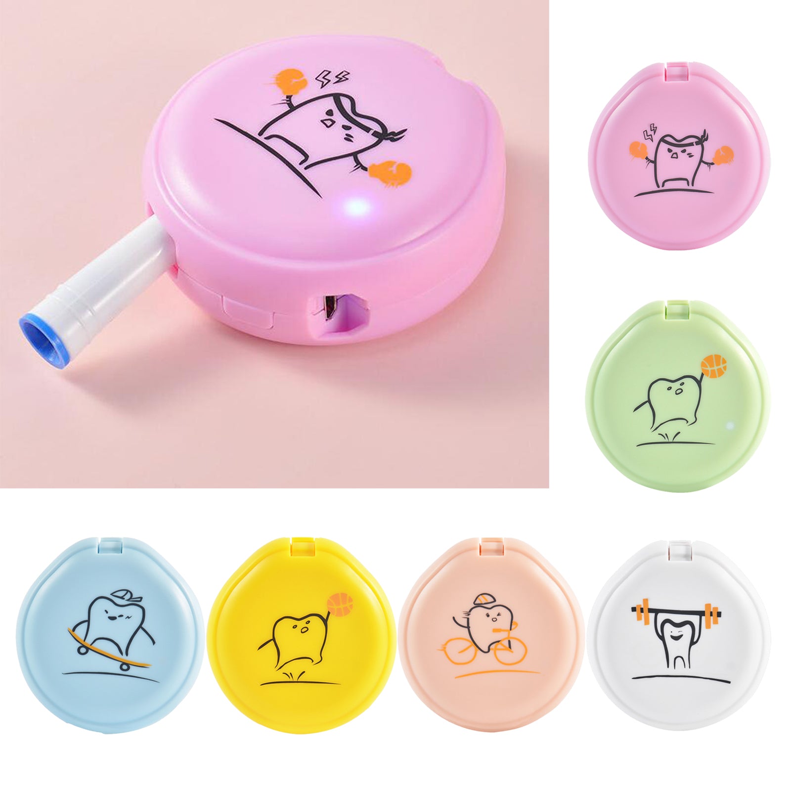 UVC Toothbrush Sterilizer Case Kills Germs Mini for Home and Travel Pink