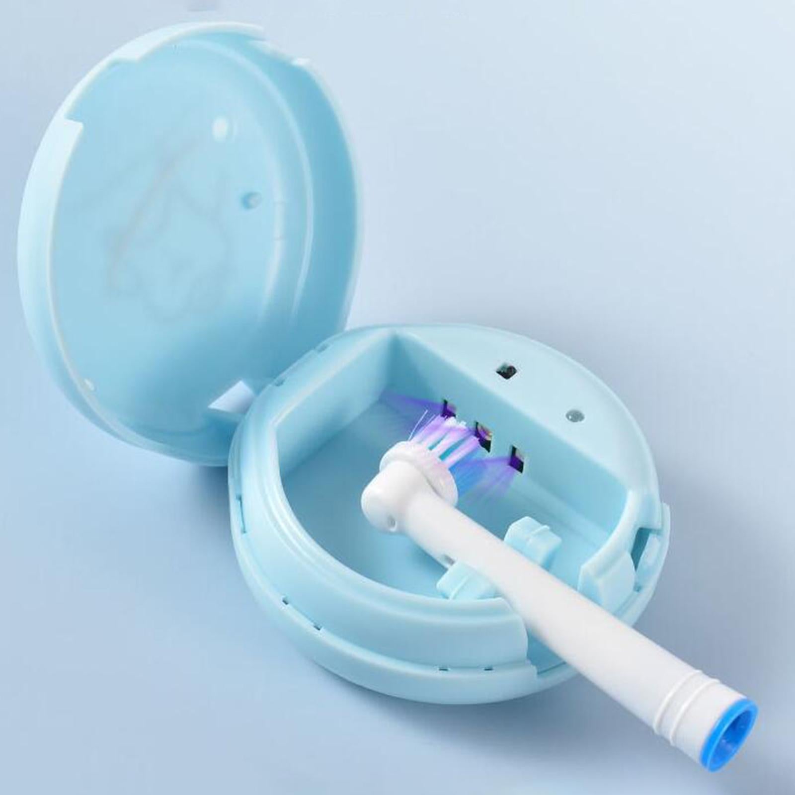 UVC Toothbrush Sterilizer Case Kills Germs Mini for Home and Travel Blue