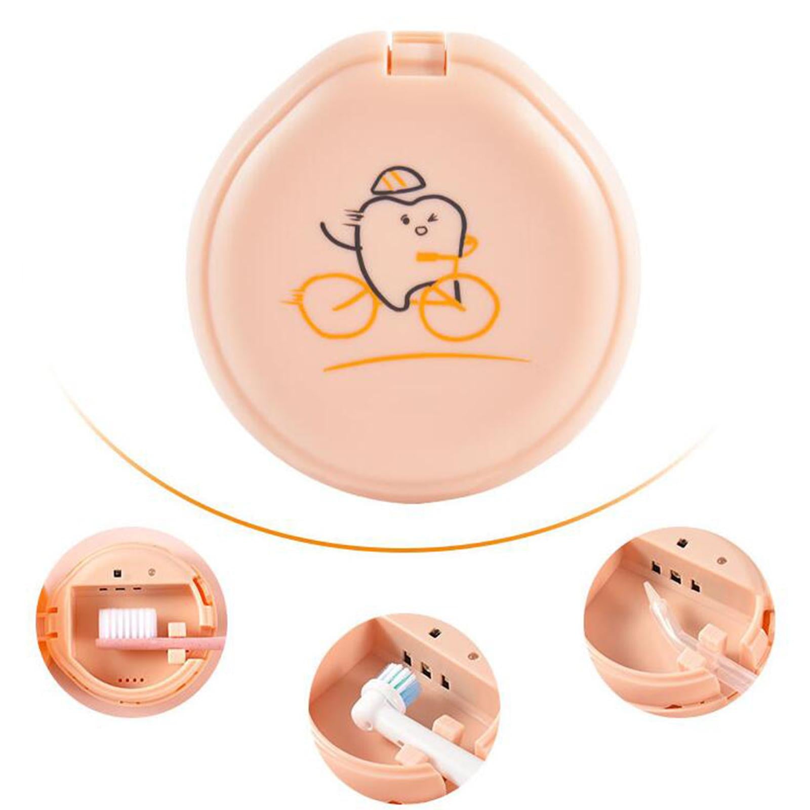 UVC Toothbrush Sterilizer Case Kills Germs Mini for Home and Travel Orange