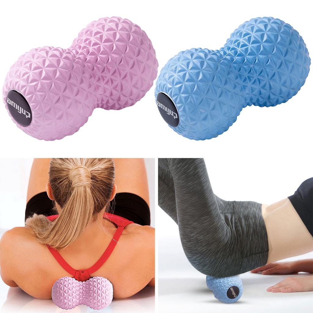Peanut Massage Ball Double Lacrosse Ball Self Message Roller Back Foot Neck Pink