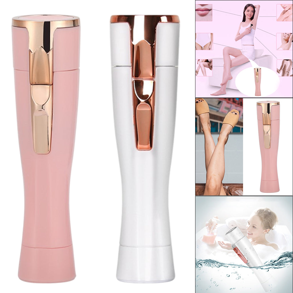 Electric Facial Hair Remover Waterproof Dual Rotating Blades for Cheek Pink