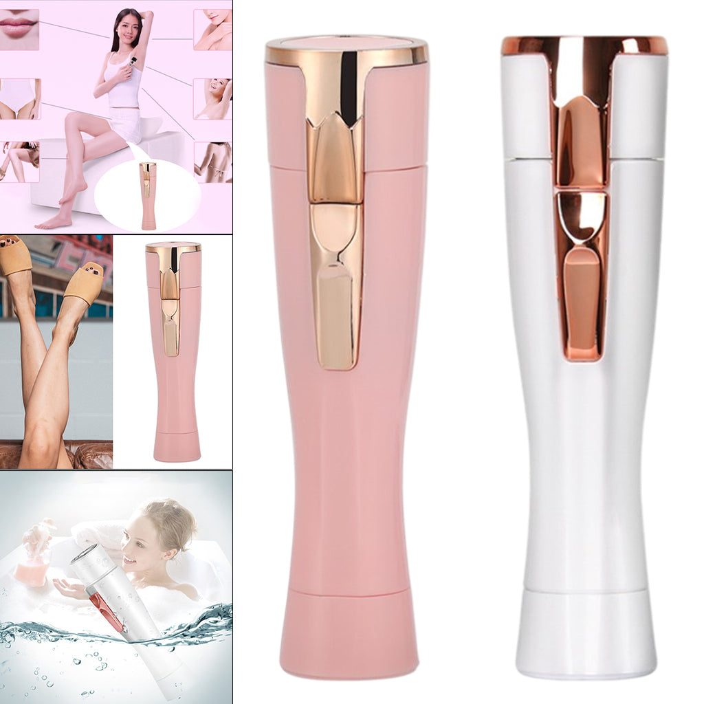 Electric Facial Hair Remover Waterproof Dual Rotating Blades for Cheek Pink
